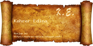 Kehrer Edina névjegykártya